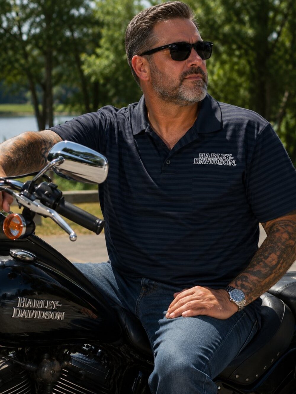 HARLEY-DAVIDSON MENS DRESS  POLO SHIRT (XL)